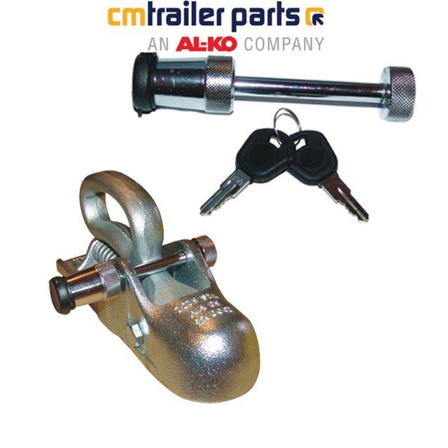 Coupling Lock Pin Security with Keys - hardened pin and weather sheild on keyhole