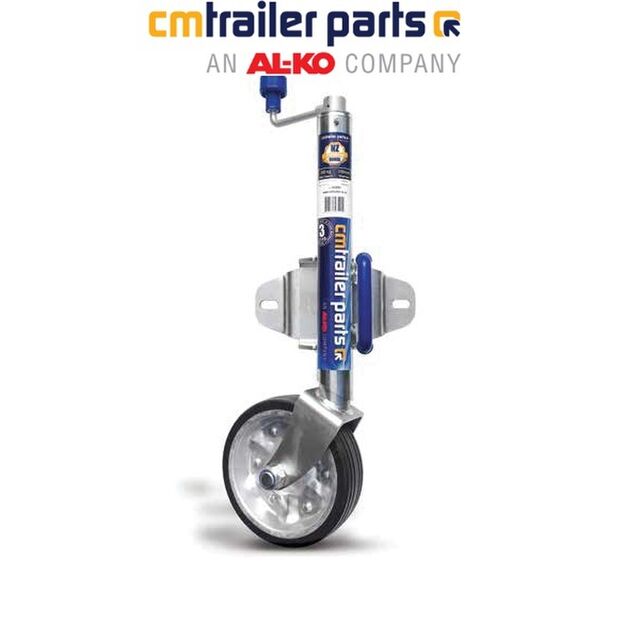 Premium Jockey Wheel 300kg Static Load. Swing up and lock. Bolt on.