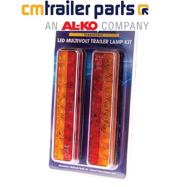 CM Taillight Combo Set LED Slimline - 10-32V  Polycarbonate Lens 190x50x25mm IP 68 Rating. 300mm Cable